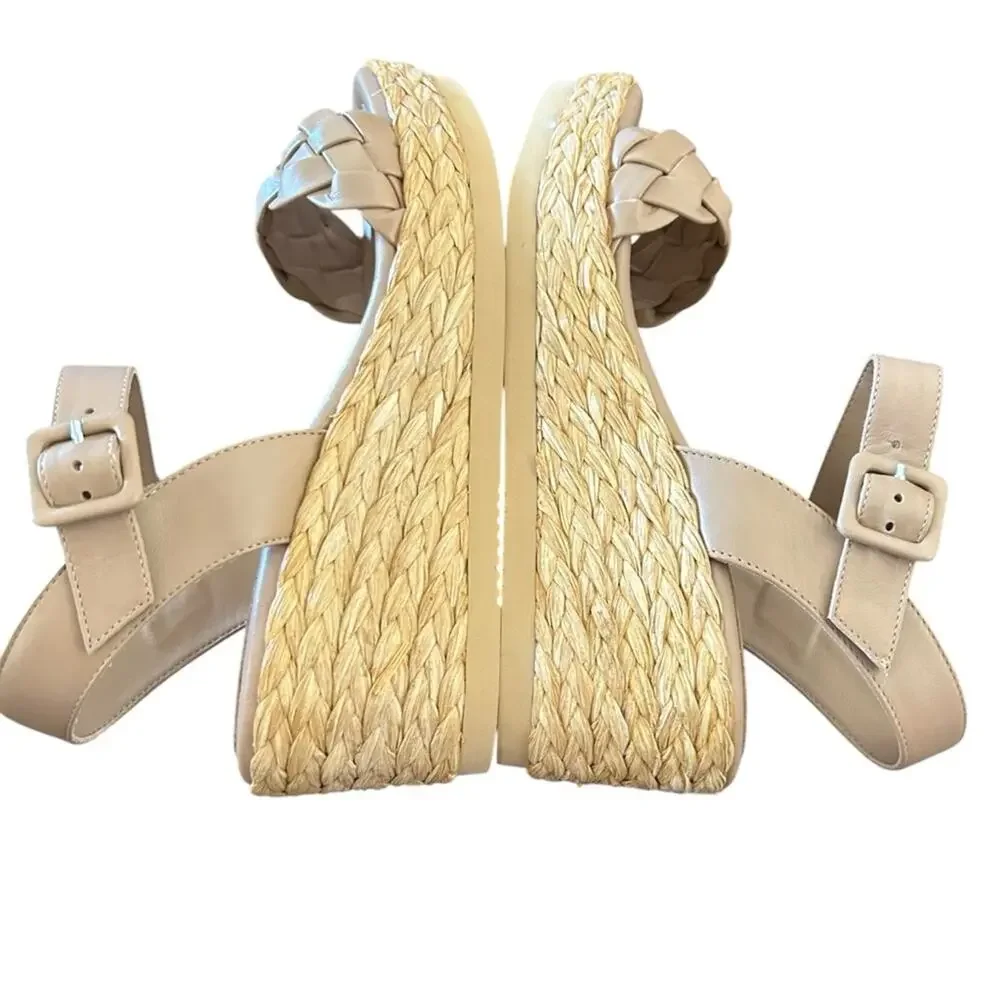 Andre Assous Cecilia Leather Espadrille Wedge Sandals NEW Size 11